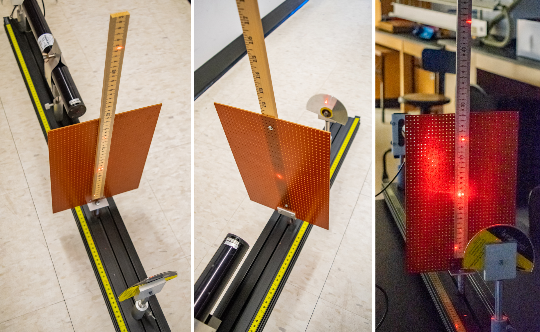Laser setup for CD reflection experiment