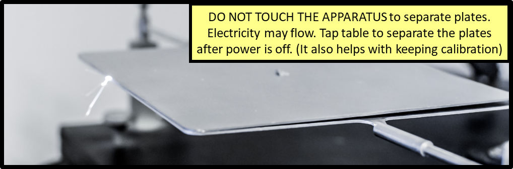 Safety: regarding electricity and the plates touching.